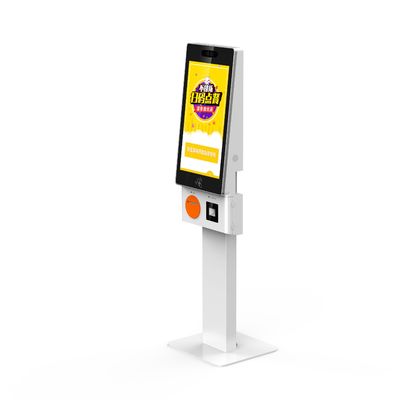 21.5 23.8 27 Inch Self Ordering Kiosk With QR Scanner 80mm Thermal Printer For Catering