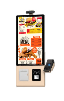 OEM 23.8 นิ้วทองติดผนัง Kiosk การสั่งซื้อด้วยตนเอง