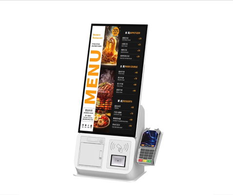 คิโอสก์ POS Self Service ที่สร้างขึ้นใน PC พร้อมเครื่องพิมพ์ QR Code Scanner