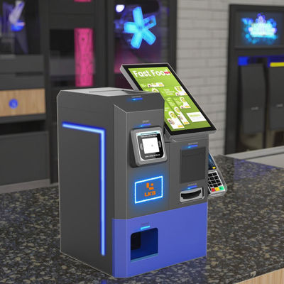 LKS Desktop Multi Currency Banknotes เหรียญเหรียญ การชําระเงินสด Kiosk สําหรับการค้าปลีก ร้านค้าสะดวกสบาย คาเฟ่ ร้านอาหาร