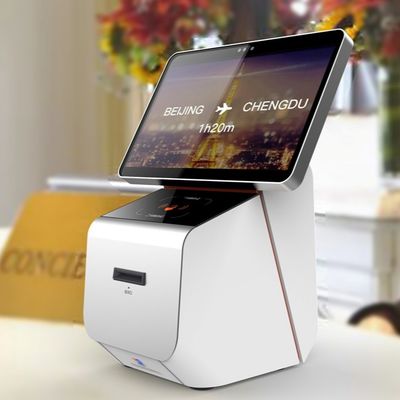 ระบบ Android 10 นิ้วเช็คอินโรงแรมในตู้จ่ายบัตรพร้อมเครื่องพิมพ์ความร้อน